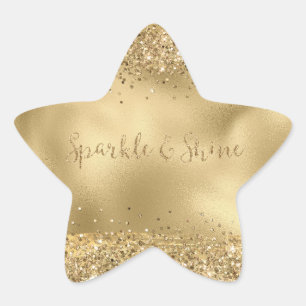 Adesito Estrela Glitter Sparkle Dourado