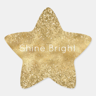 Adesito Estrela Glitter Sparkle Dourado