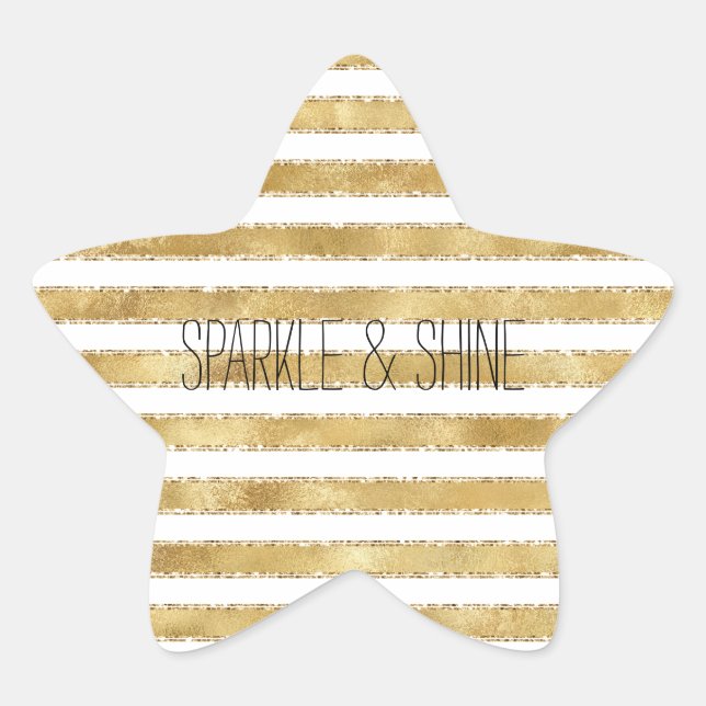 Adesito Estrela Glitzy Dourado Glama Branco Glitter Strips (Frente)