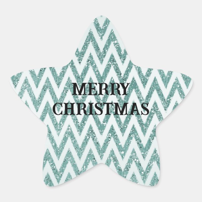 Adesito Estrela Glitzy Green White Chevron Strips Natal (Frente)