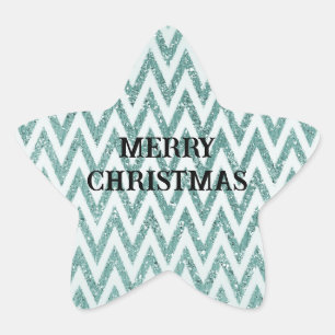 Adesito Estrela Glitzy Green White Chevron Strips Natal