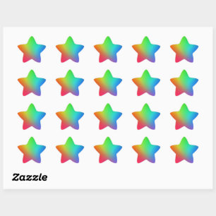 Adesito Estrela Gradiente de Cores do Arco-íris