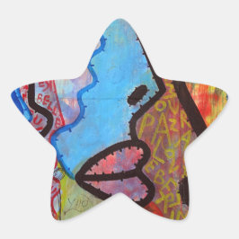 Adesito Estrela Grafite Abstrato colorido