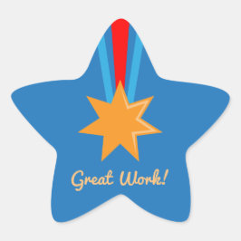Adesito Estrela Grande Trabalho Bronze Estrela Vermelha e Azul Prê