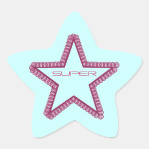 Adesito Estrela Grunge Superstar Stickers, Fuchsia