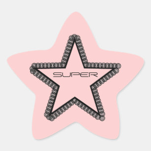 Adesito Estrela Grunge Superstar Stickers, Preto