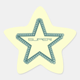 Adesito Estrela Grunge Superstar Stickers, Teal
