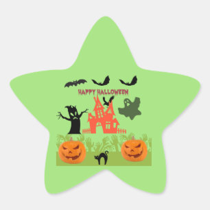 Adesito Estrela Halloween Espantoso Árvore Ameaçadora Abóbora Sini