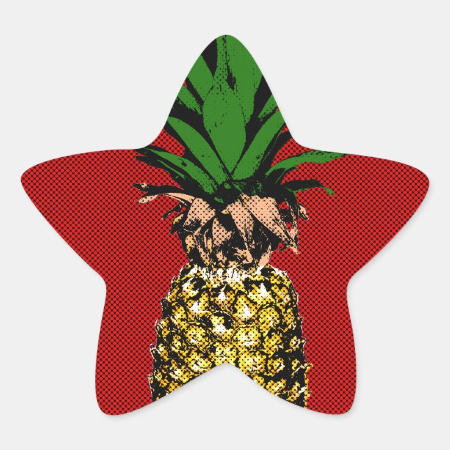 Adesito Estrela Imagem de Newsprint do Pineapple (Frente)