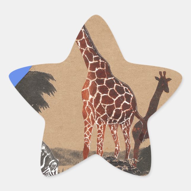 Adesito Estrela Impressão de Arte do Mapa da Vida Selvagem de Ugan (Frente)