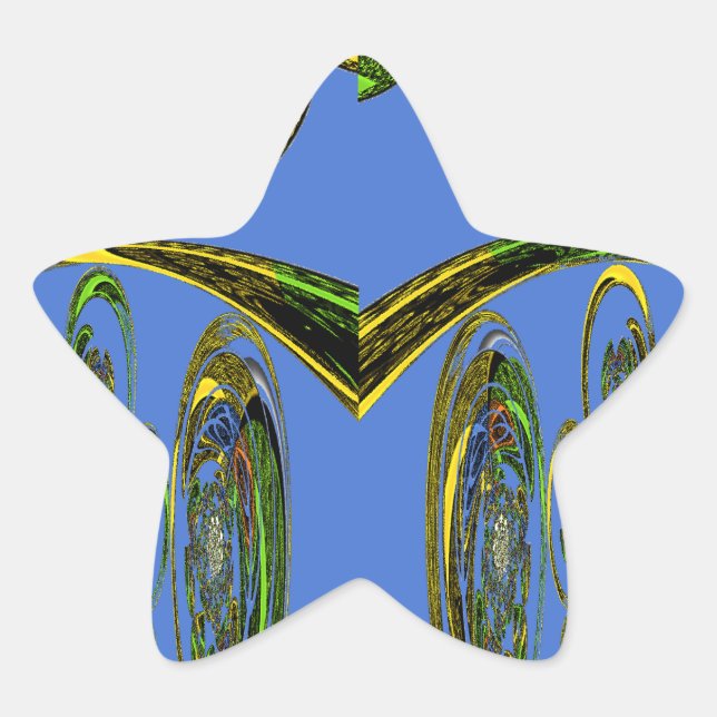 Adesito Estrela Impressão de Arte Iridescente com Design Abstrato  (Frente)