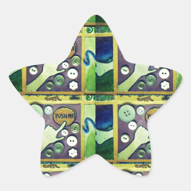 Adesito Estrela Impressão de Arte Mosaica Divertida Contemporânea  (Frente)