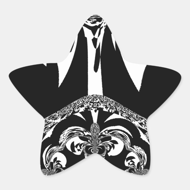 Adesito Estrela Impressão de Arte Negra e Branca Africano (Frente)