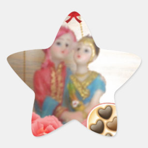 Adesito Estrela Impressão de Arte Romântica do Coração do Amor