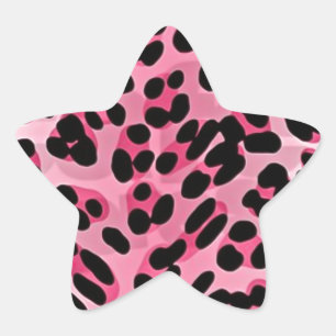Adesito Estrela Impressão de Guepardo Rosa RAB Rockabilly