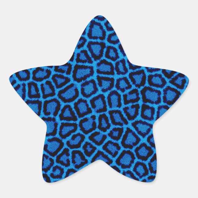 Adesito Estrela Impressão de Leopardo Azul (Frente)