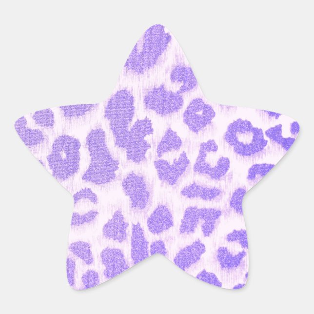 Adesito Estrela Impressão de Leopardo Roxo e Branco (Frente)