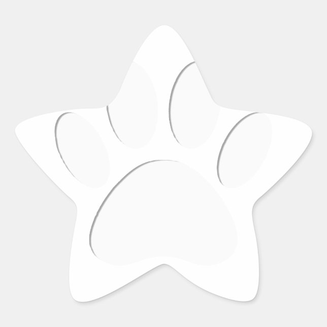 Adesito Estrela Impressão de Pata de Cachorro Cortada em Papel (Frente)