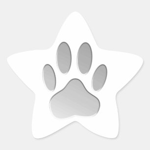 Adesito Estrela Impressão de Pata de Cão com Aspecto Metálico