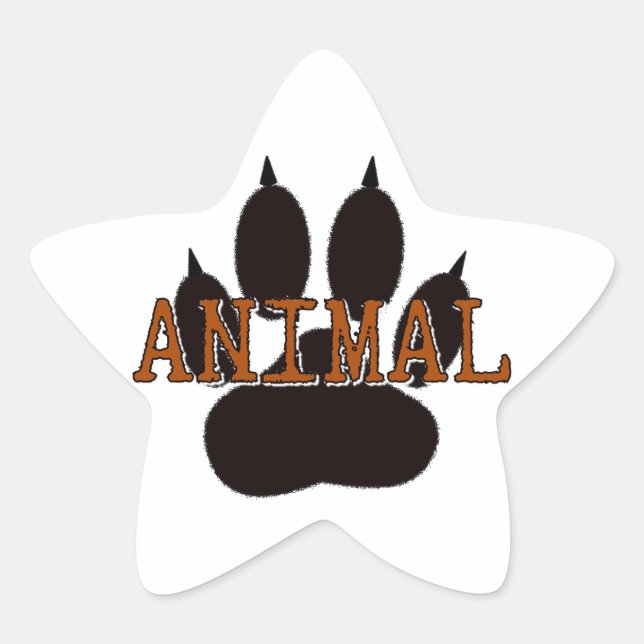 Adesito Estrela Impressão de Paw Animal Preto (Frente)