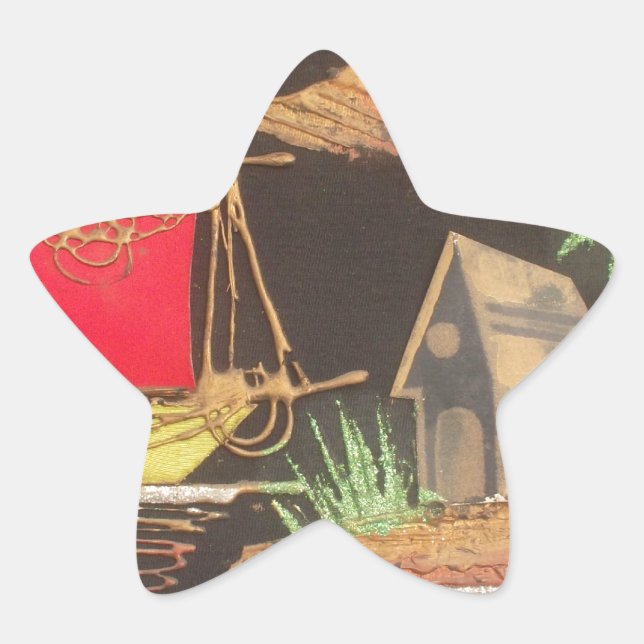 Adesito Estrela Impressão de pintura de óleo em veleiro vermelho (Frente)