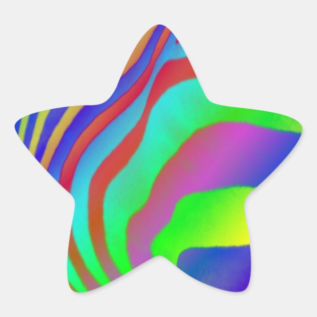 Adesito Estrela Impressão do Rainbow Zebra (Frente)