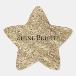 Adesito Estrela Impressão Dourada Glam Glitzy Glitter Zebra