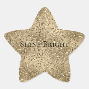 Adesito Estrela Impressão Leopardo Glitzy Glitzy Dourada