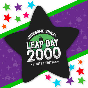 Adesito Estrela Incrível Desde 2000 Dia Leap Ano Fev 29 Aniversári