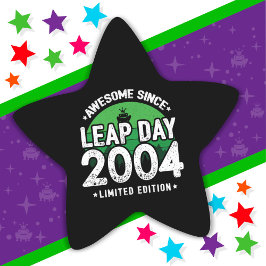 Adesito Estrela Incrível Desde 2004 Dia do Ano Leap Fev 29 Anivers
