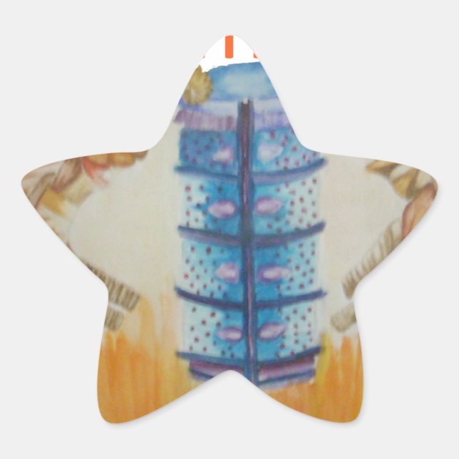 Adesito Estrela Jambo Jumbo African Kids Elephants Art Impressão (Frente)