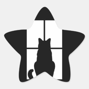 Adesito Estrela Janela Cat Clique para Personalizar Decor de Cores