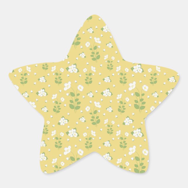 Adesito Estrela Jasminas com folhas, padrão sem costura (Frente)