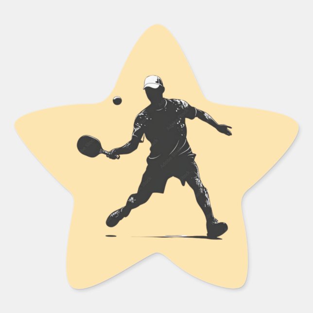 Adesito Estrela Jogador de Pickleball Silhout Design (Frente)