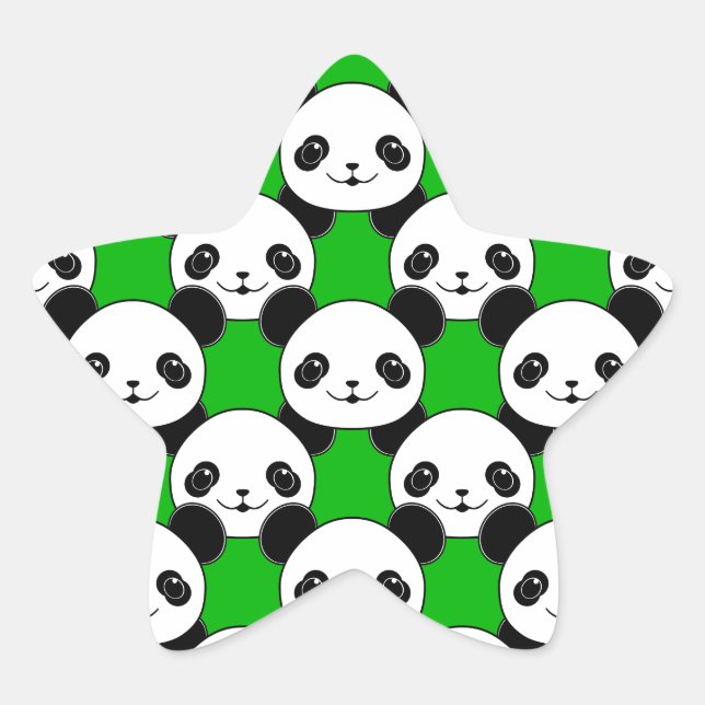 Adesito Estrela Kawaii Panda Bear Pattern (Frente)