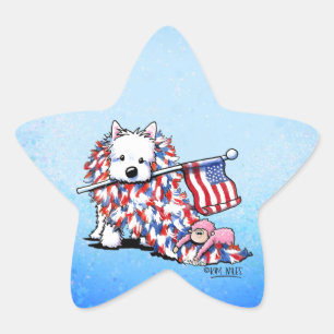 Adesito Estrela KiniArt Liberty Westie Star Stickers