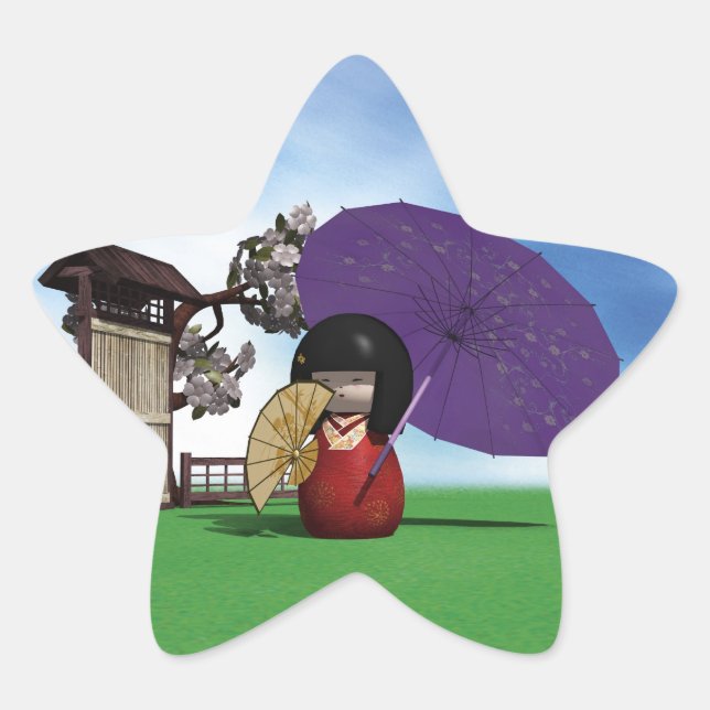 Adesito Estrela Kokeshi Doll (Frente)