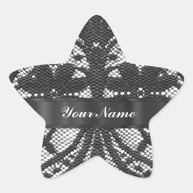Adesito Estrela Lace preto personalizado (Frente)