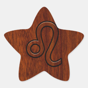 Adesito Estrela Leão Zodiac - Sinal no estilo Brown Mahogany