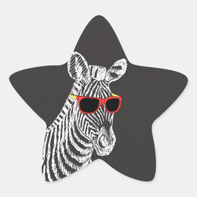 Adesito Estrela Legal desenho branco de zebra engraçado e engraçad (Frente)