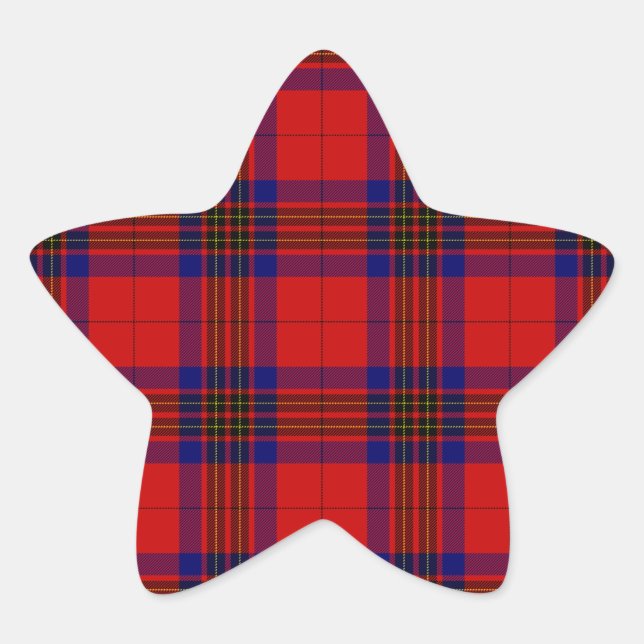 Adesito Estrela Leslie tartan xadrez azul roxa (Frente)