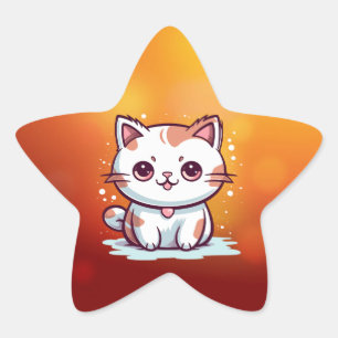 Adesito Estrela Linda Gato Estilo Kawaii Clipart-47758