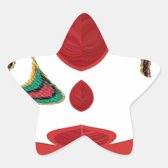 Adesito Estrela Lindas Cores de Textura Vermelha, Branca, Roxo, Ve (Frente)