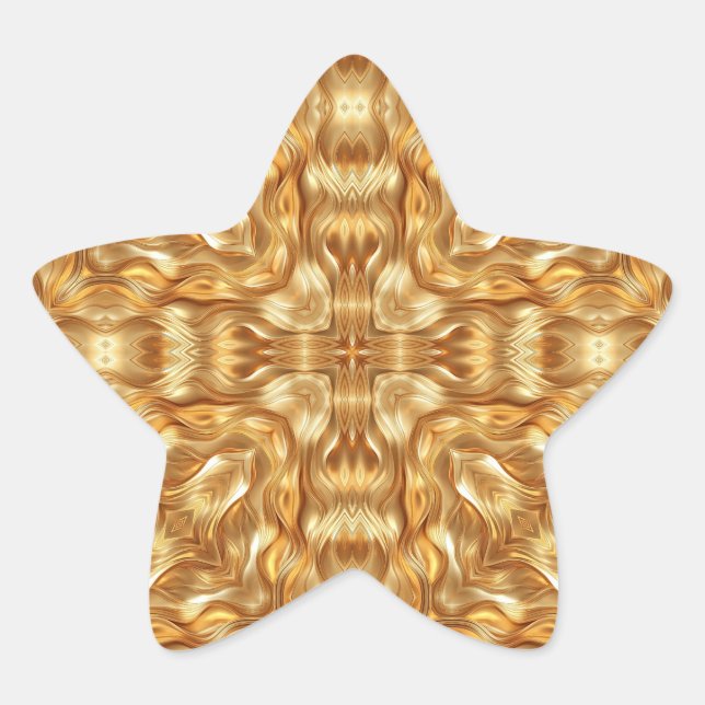 Adesito Estrela Lindo padrão abstrato dourado (Frente)