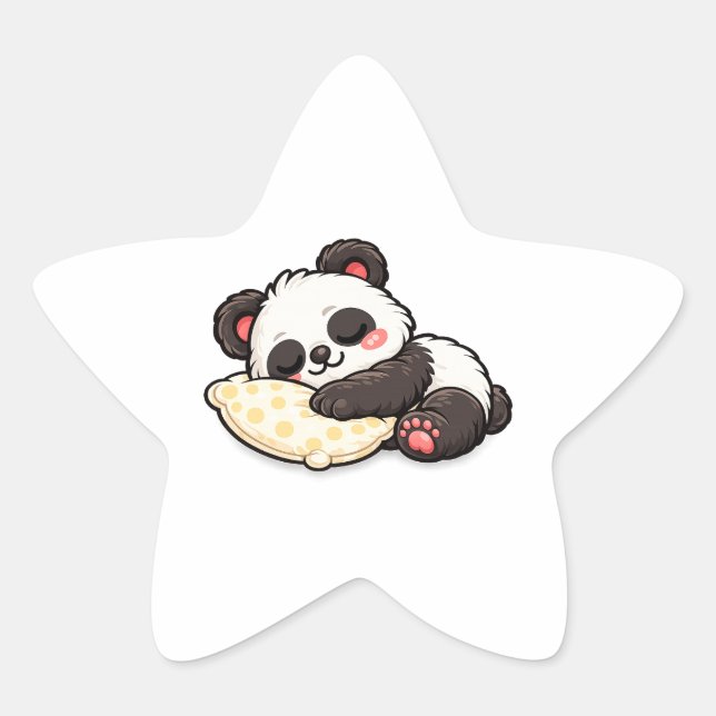 Adesito Estrela Lindo Panda Adormecido com Travesseiro (Frente)