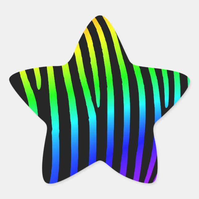 Adesito Estrela Listras de Zebra Arco-íris (Frente)