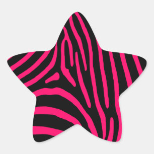 Adesito Estrela Listras de Zebra Rosa Quente