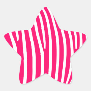 Adesito Estrela Listras de Zebra Rosa Quente e Branco