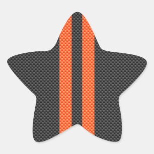 Adesito Estrela Listras Laranja Vibrantes Esportivas Estilo Fibra