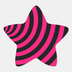 Adesito Estrela Listras Rodopiante Rosa Choque e Preto
